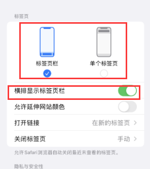 瑞安iPhone授权维修分享Safari浏览器如何切换标签栏位置 